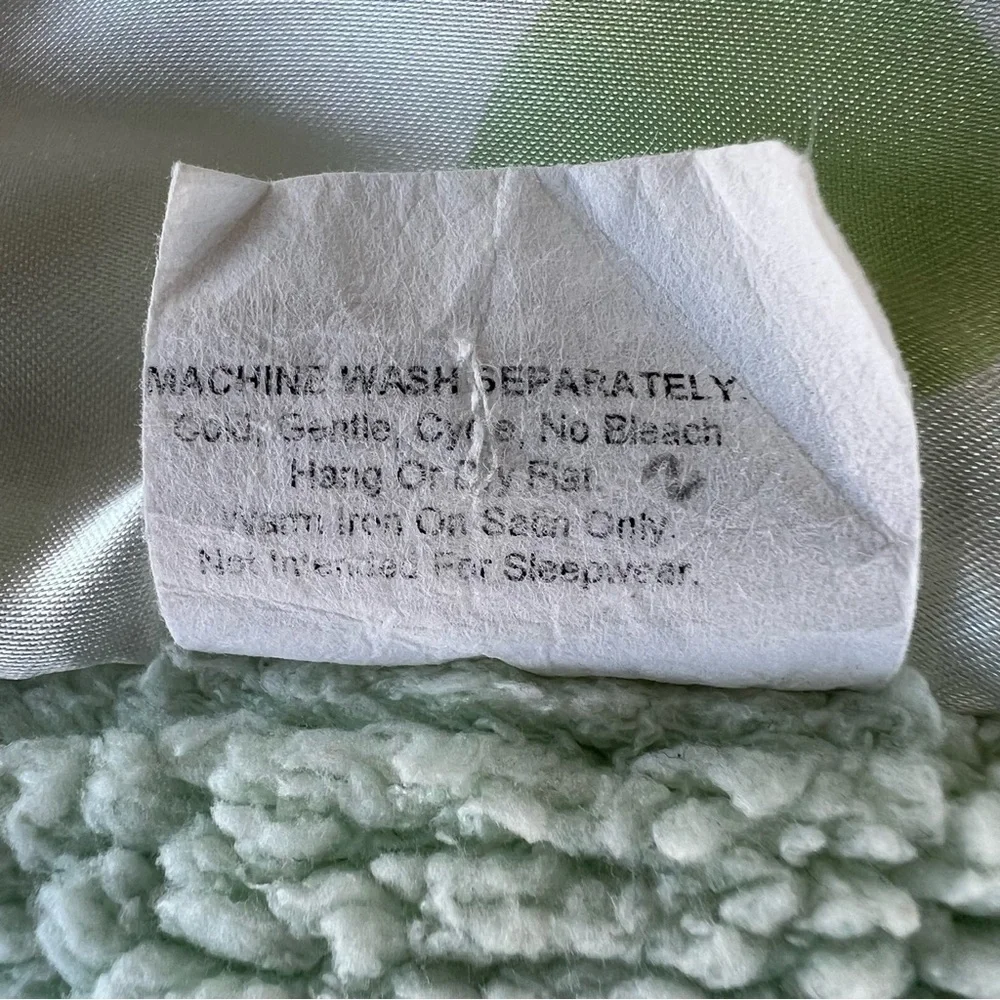 Little Giraffe Mint Green Chenille Baby Blanket Polka Dot Satin Trim 31x37 GUC